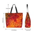 thumbnail image 5 of Pofeuu Autumn Leaf Print Reusable Grocery Bags - Washable, Foldable, Packable Tote, Large Handles, Heavy Duty, Zippered Top Pouch, 5 of 8