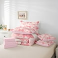 thumbnail image 5 of Manfei Cartoon Ribbon Child Bedding Comforter Set 7-Piece, Pink Cherry Blossoms King Bedding Sets, Kawaii Princess Bow Reversible Bed Sheets, Microfiber Bedroom Decor, 5 of 7