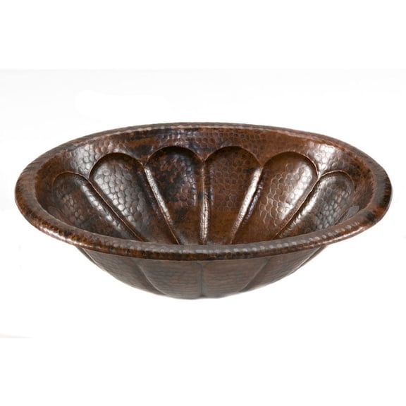 LO19RSBDB Sunburst Self Rimming Hammered Copper Sink