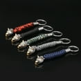 thumbnail image 3 of Paracord Key Ring with Wolf Head and Beads Durable Rope Weaving Keychain Stainless Steel Keyring 15cm Length Paracord, 3 of 6