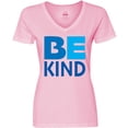 thumbnail image 3 of Inktastic Be Kind Logo in Blue Women's V-Neck T-Shirt, 3 of 5