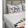 thumbnail image 4 of Ambesonne Alice in Wonderland Fitted & Top Sheet Set with Shams, Lady with Tea, Multicolor, 4 of 5