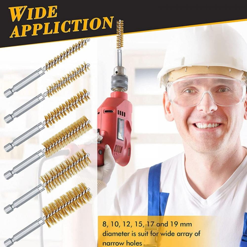4 Long Stainless Steel Wire Brush Set for Power Drill Impact Driver