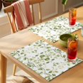 thumbnail image 4 of Summer Plants Placemats Set of 6 Green Leaves Pastoral Retro Garden Place Mats Indoor Wipeable Table Mats Washable Cloth Dining Table Placemats for Kitchen Holiday Party Home Decor 13x19 Inch, 4 of 9