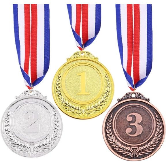 Winner Medals,Tutuviw 3 Pcs 2" Gold Silver Bronze Award Medals,Metal Winner,1st 2nd 3rd Award Medals with Neck Ribbon,Medals Prizes for Competitions Party Decorations Awards