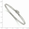 thumbnail image 2 of Sterling Silver Rhodium-plated Polished Knot Slip on Bangle (Weight: 12.43 Grams, Length: 8 Inches), 2 of 2