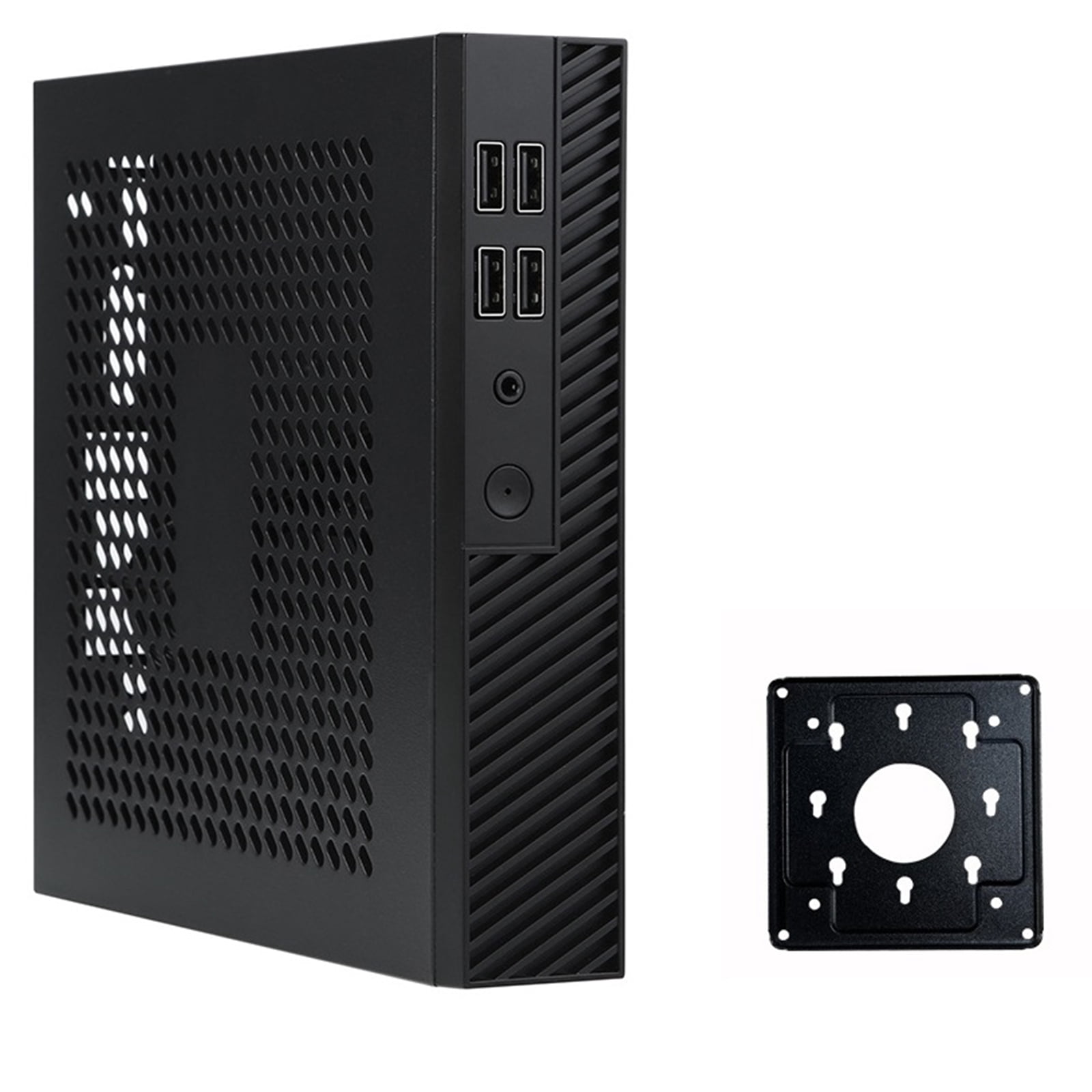 DX01 ITX Desktop Computer Chassis Thin Half Height with 4 USB2.0 Port Computer Case Chassis Computer Chassis