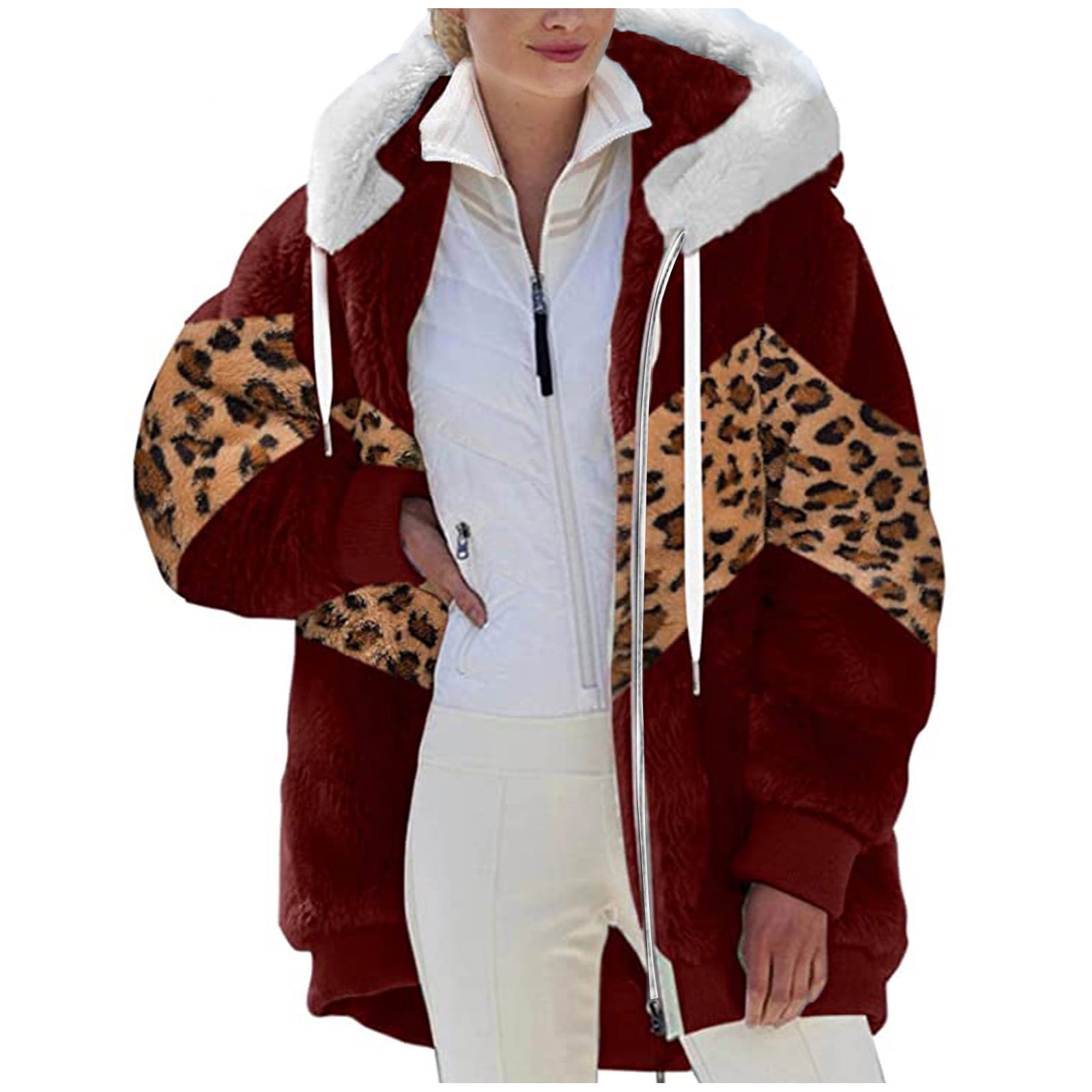 LYXSSBYX Womens Jackets and Coats Clearance Plus Sizes Fashion Womens Warm Faux Coat Jacket
