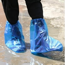 10 Pairs Shoe Covers Boot Covers Plastic Disposable Waterproof Shoe Covers for Men and Women Rain Outdoor Indoors Overshoes (Blue)