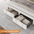 thumbnail image 2 of Bingirl Beige Upholstered King Size Bed Frame with Storage Drawers, Solid Wooden Slats Support - No Box Spring Needed, 2 of 6