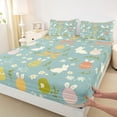 thumbnail image 4 of Erosebridal Green Easter Eggs Kid Queen Sheet Sets, Princess Bow Floral Bed Set, 4pcs, 4 of 5