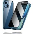 thumbnail image 1 of KOMI Phone Privacy Case with Privacy Screen Protector, 360 Degree Front and Back Magnetic Privacy Tempered Glass Cover for iPhone 16/15/14/13 Pro Max (Dark Blue, 13), 1 of 5