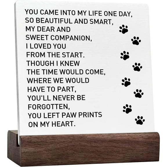 Ceramic Sign 4x4 Inch Memorial Gifts For Lose Of Dog Cat Pet Cat Dog Remembrance Gifts Loss Of Cat Gifts You Came Into My Life One Day Dog Memorial Desk Decor Cat Sympathy Plaque Sign with Wood Stand