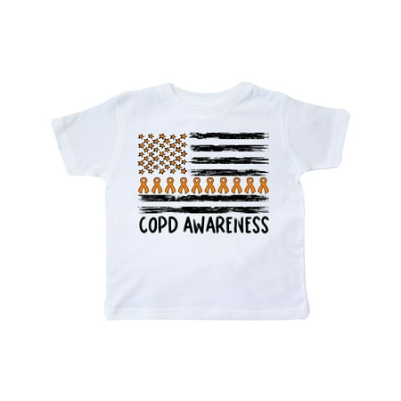 

Inktastic COPD Awareness Orange Ribbons and Flag Gift Toddler Boy or Toddler Girl T-Shirt