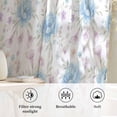thumbnail image 6 of Pink Blue Flower Semi Sheer Curtains Drapes for Living Room,Bedroom,French Doors Window 72 Inches Long,Spring Watercolor Floral Plant Textured Rod Pocket Chiffon Curtain Drapery Voile Draperies Panel, 6 of 8