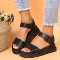 thumbnail image 4 of IUJSOY Flat Sandals for Women Open Toe Comfortable Footbed Platform Slingback Summer Walking Shoes, 4 of 9