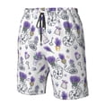 thumbnail image 3 of Wukai Lavender Bicycle Print Beach Trunks with Compression Liner Swimsuit Quick Dry Beach Sports Shorts with Pocket-Small, 3 of 8