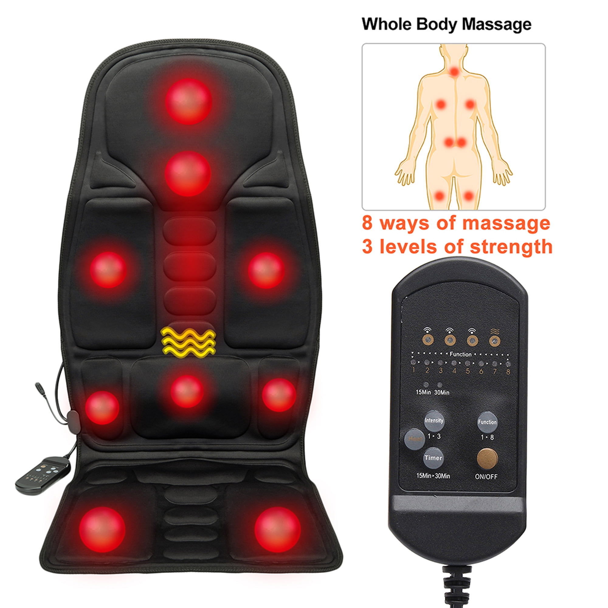 FUTATA Massage Cushion with Heat, Back Massager Chair Pad, Seat