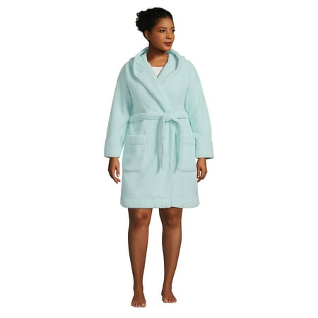 

Lands End Women s Plus Size High Pile Fleece Hooded Robe