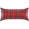 thumbnail image 3 of GZHJMY Red White Plaid Satin Pillowcases for Hair and Skin Soft Like Silk Pillowcase, Satin Cooling Pillow Cases with Envelope Closure, Comfortable and Breathable, 20" x 26" Home Decor, 3 of 7