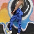 thumbnail image 3 of Pantalones de fitness de cintura alta con teñido anudado que levantan la cadera, de secado rápido, para correr, transpirables, pantalones de yoga recortados de entrenamiento de compresión para, 3 of 5