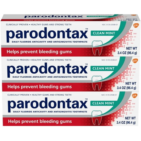 Parodontax Bleeding Gums Toothpaste, Clean Mint, 3.4 Ounce (Pack of