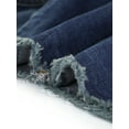 thumbnail image 7 of Allegra K Women's Long Sleeves Button up Frayed Hem Cropped Denim Jacket, 7 of 7
