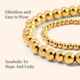 thumbnail image 4 of EVER TRUE Set of 5 Stainless Steel Yellow Gold ION Plated Beaded Bracelet for Women Jewelry Birthday Christmas Gifts for Women, 4 of 8