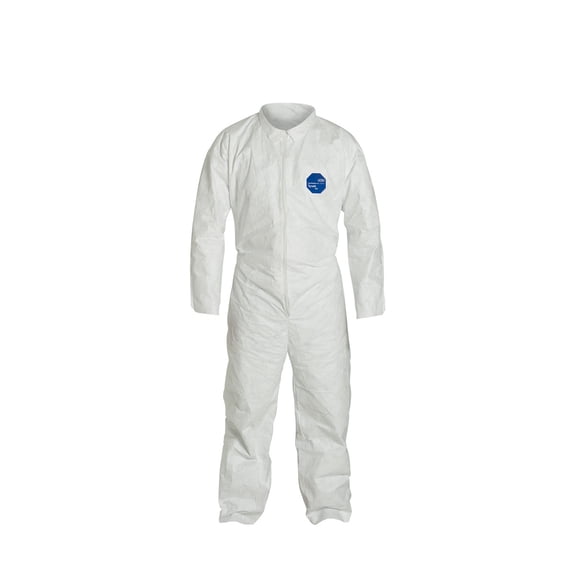 Tyvek 400 Collared Disposable Coveralls, 3XL, Open Wrists and Ankles, Serged Seam, White, PK6