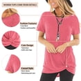 thumbnail image 4 of SHIBEVER Summer Short Sleeve Casual Loose Tops for Women Fashion Twist Knotted Blouses Tunic T Shirt Pink S, 4 of 5