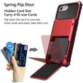 thumbnail image 4 of Dteck Wallet Case for Apple iPhone SE 2022 & 2020 / iPhone 7 / iPhone 8, Credit Card Holder ID Slot Pocket Dual Layer Protective Bumper Rugged TPU Rubber Armor Hard Shell Cover, Red, 4 of 5