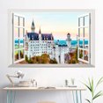thumbnail image 1 of Adhesivos de pared 3D para ventana falsa del castillo de Neuschwanstein, 60 x 90 cm, 1 of 3