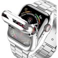 thumbnail image 3 of LEIXIUER Stainless Steel Metal Wristbands Compatible with Apple Watch Bands and Soft Case 45mm 44mm 42mm 41mm 40mm 38mm Metal Band Replacement iWatch Series 9 8 7 se 6 5 4 3 2 1 Strap, 3 of 8