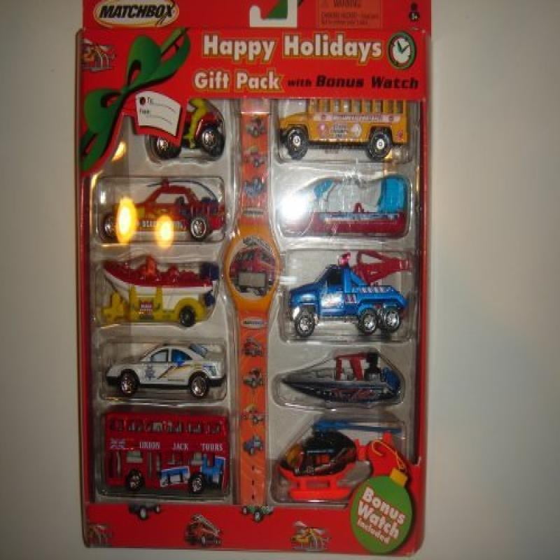 2002 Matchbox Happy Holidays 10Car Gift Pack With Collectible Bonus