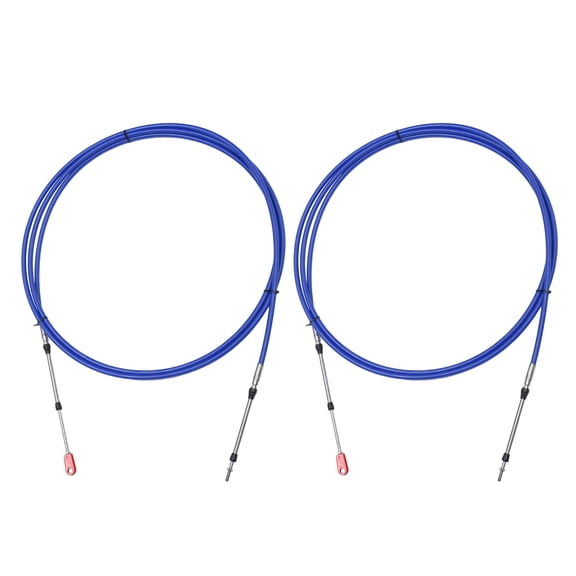 Unique Bargains 2pcs 13ft 157 Inch Marine Type 3300/33C Throttle Shift Remote Control Box Cable with Clevis Blue