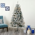 thumbnail image 5 of Nearly Natural 6ft. Flocked Rock Springs Spruce Artificial Christmas Tree with 250 Clear LED Lights, 5 of 6