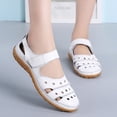 thumbnail image 4 of Xinyolin Women Summer Closed Toe Faux Leather Sandals Multi Holes Ankle Strap Beach Shoes, 4 of 8