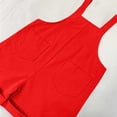 thumbnail image 7 of AINIYS Kids Denim Overall Dress Shorts Sleeveless Strap Sturdy with Button Closure for Weekend Gatherings and Picnics Red 9-10 Years, 7 of 7