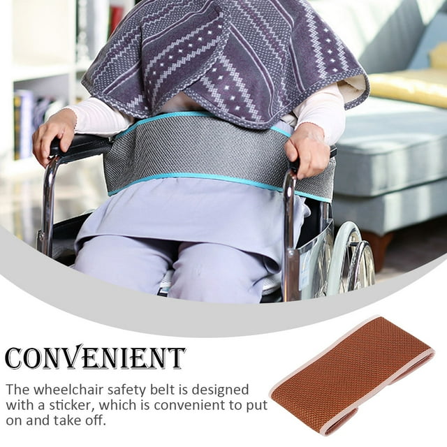 Ceinture de Sécurité pour Fauteuil Roulant Anti-Chute Ajustable Grand Support Respirant Renforcement Sangle L/Orange