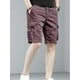 thumbnail image 2 of Pantalones cortos para hombre, pantalones cortos de trabajo color caqui para hombre, pantalones cortos cargo ajustados de algodón con botones para hombre, pantalones grandes y altos, elásticos, cómodo, 2 of 5