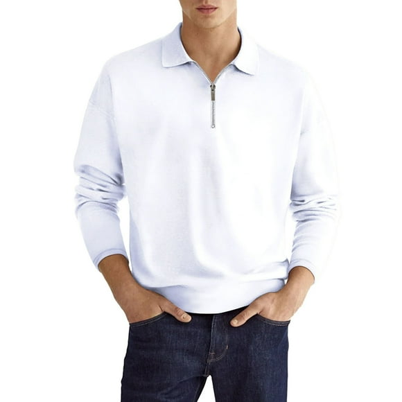 Cathalem Slim Fit Polo Shirts for Men Summer Casual Moisture Wicking Golf Shirt,White S