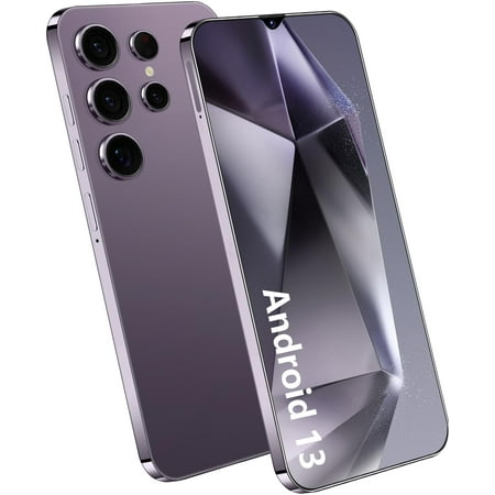 BatSmtpone S24 5G Unlocked Smartphone, 6.3" FHD+ Screen, 4+128GB Storage(64G TF), Long Battery, AI-Powered Camera, Android 13, Purple