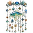 thumbnail image 2 of Themed Hanging Decor, Nautical Decor, Hanging Jellyfish Decorations, Beach Decor, 11X7X0.5 Inch 2D Acrylic Ocean Animal Print Hanging Sign with Coral, Seashell, Octopus Accents, 2 of 7