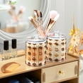 thumbnail image 3 of Yayeee 4 Pack Qtip Holder Bathroom Cotton Swab Canister with Lid Clear Dispenser Set, Red Cakes, 3 of 6