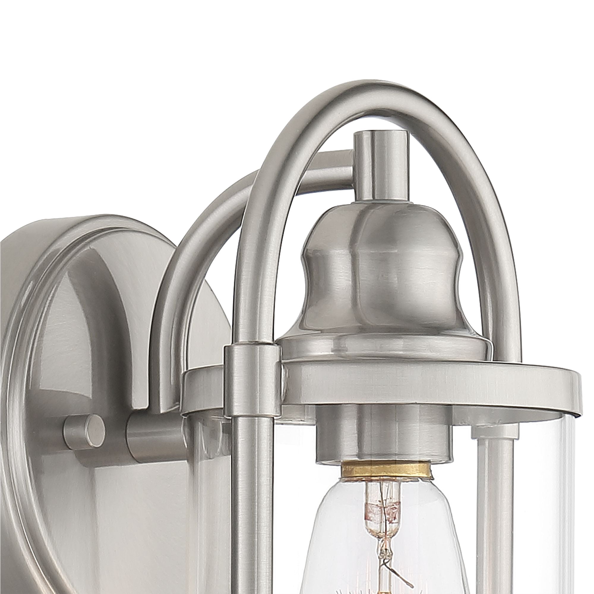 John Timberland Avani Rustic Farmhouse Outdoor Wall Light Fixture Brushed Nickel 10 1/4" Clear Glass for Exterior Barn Deck House Porch Yard Patio