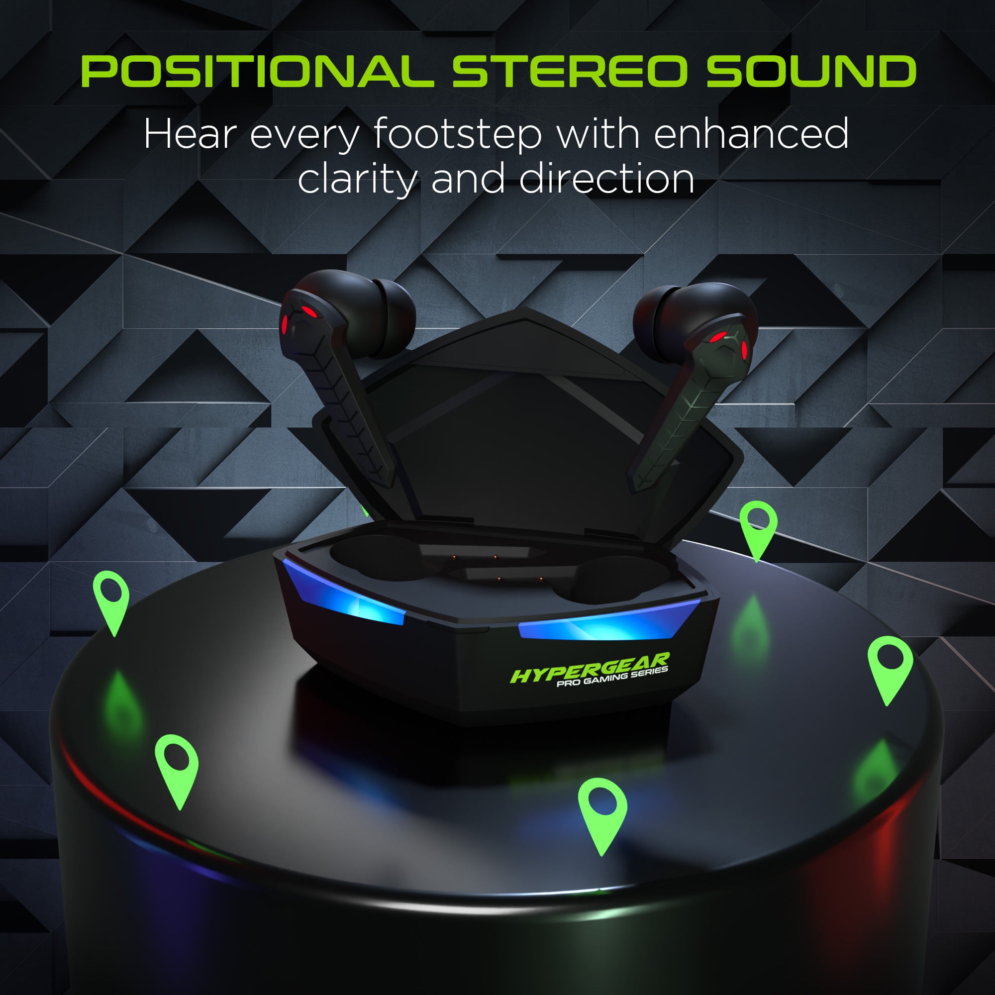 Hypercel 15524-HYP HyperGear CobraStrike True Wireless Gaming Earbuds with No Lag Audio (15524-HYP) Black
