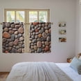 thumbnail image 3 of Colorful Stones Kitchen Curtain for Berdoom Living Room Cafe 54 Inch Length, Modern Art Farmhouse Stones Tiers Curtains Light Filtering Drapes Rod Pocket Window Treatment 2 Panels 52"Wx54"L, 3 of 8