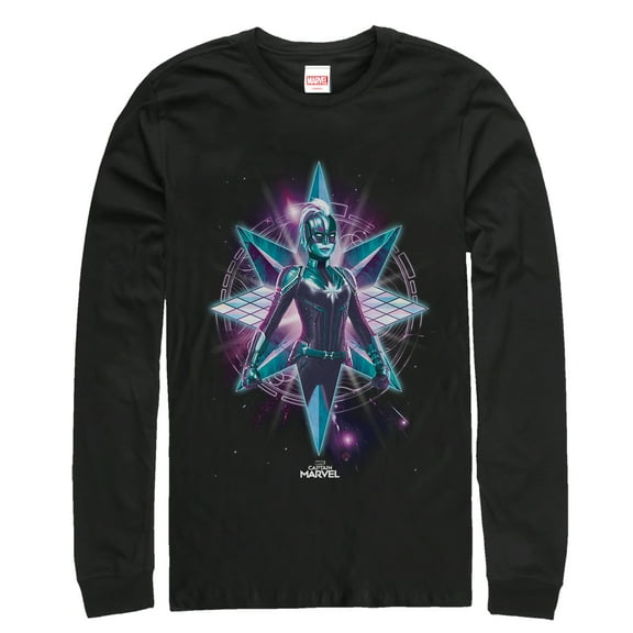 Men's Marvel Captain Marvel Noble Kree  Long Sleeve Shirt Black 2X Large