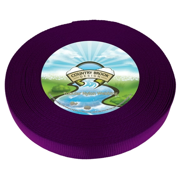 Country Brook Design - 1 Inch Purple Tubular Nylon Webbing