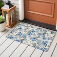 thumbnail image 4 of 2x3 Ft Entryway Area Rug, Vintage Blue Flower Kitchen Rug Runner Washable Floor Mat, Farmhouse Botanical Floral Retro Non Slip Indoor Door Mat Throw Carpet for Bathroom Living Room Bedroom, 4 of 8